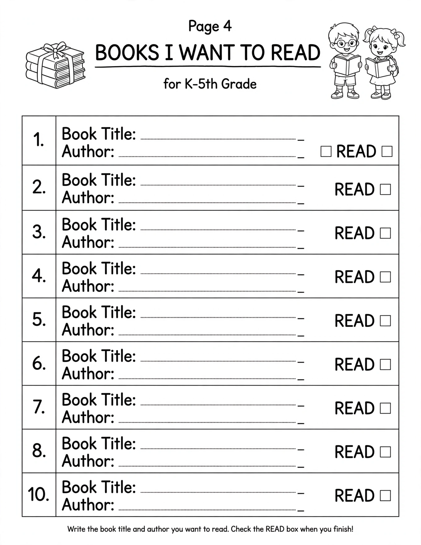 Reading Log For Kids - 7-DAY READING LOG