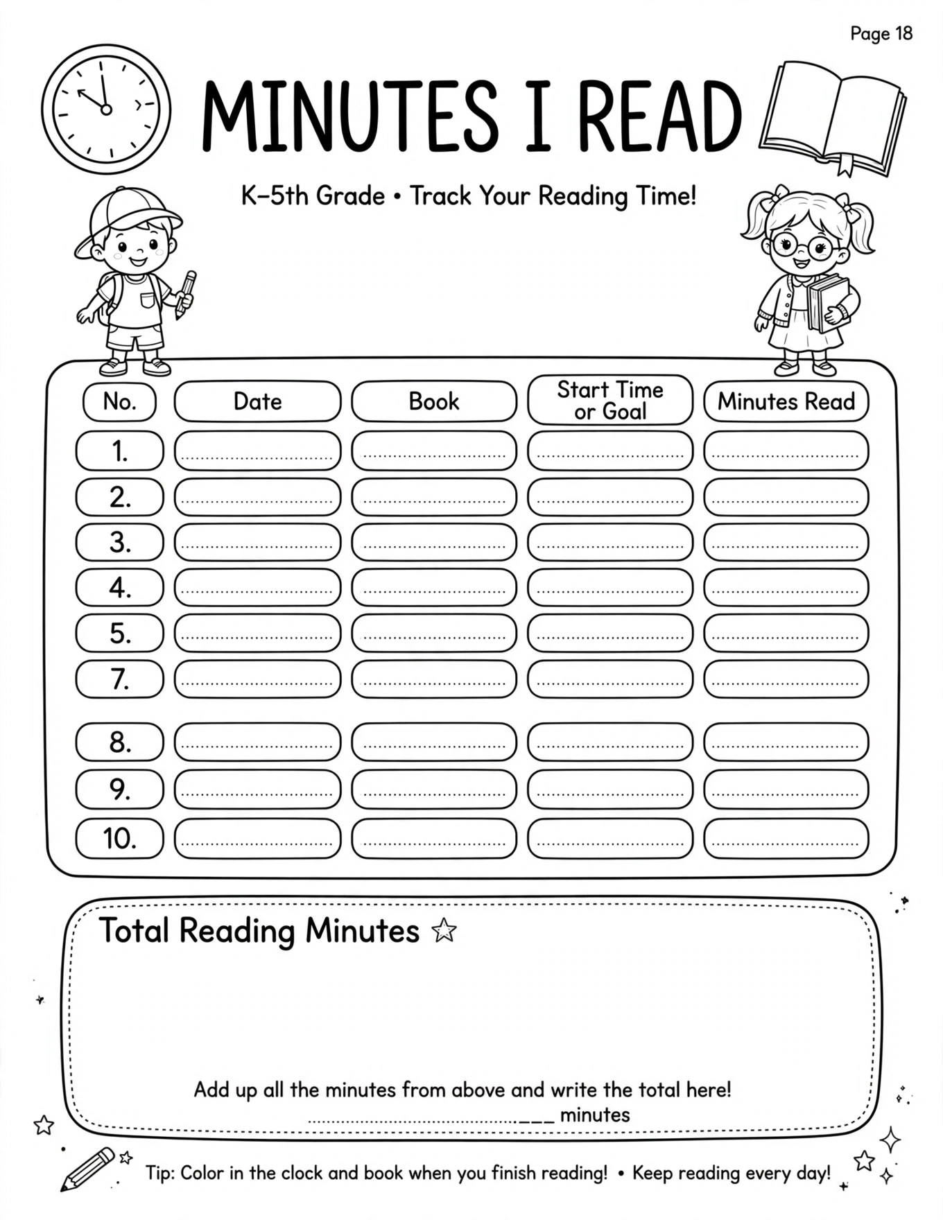 Reading Log For Kids - READ-ALOUD LOG