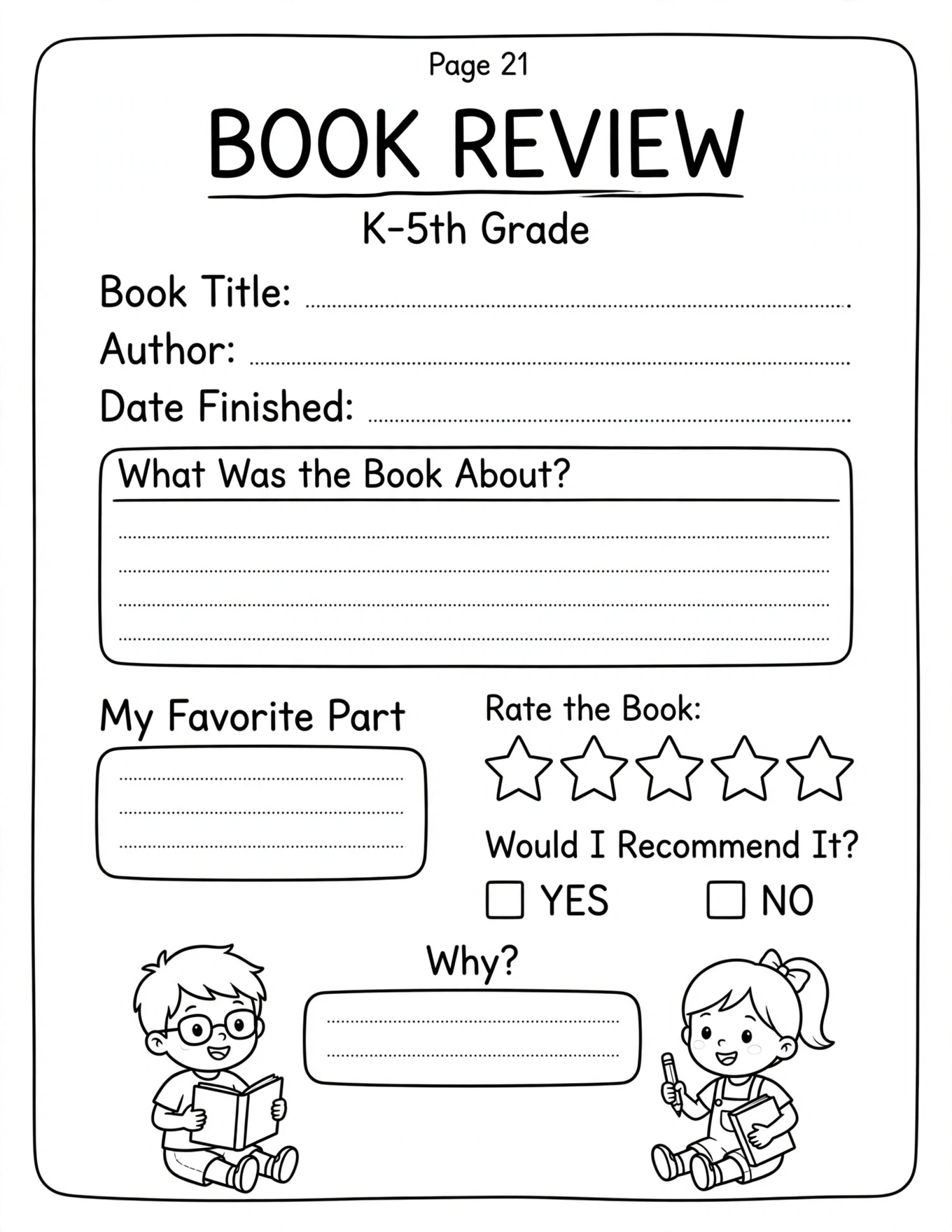 Reading Log For Kids - SCHOOL READING LOG