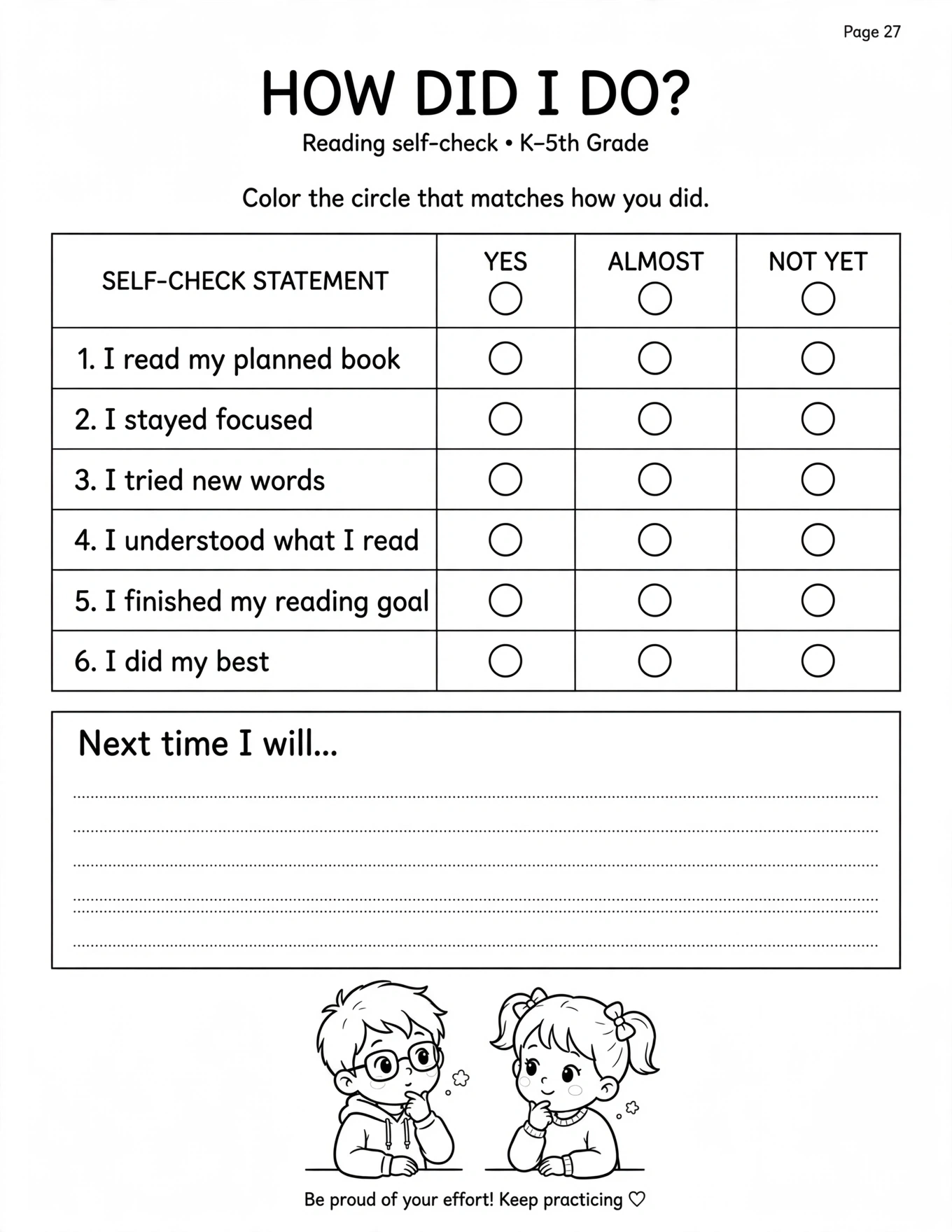 Reading Log For Kids - READING LOG CHALLENGE