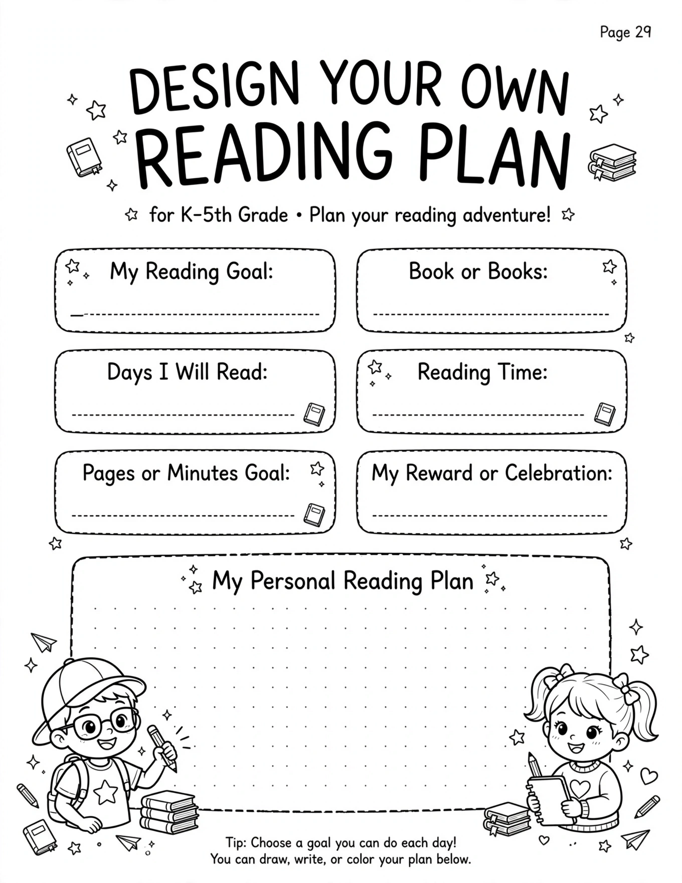 Reading Planner For Kids - DESIGN YOUR OWN READING PLAN