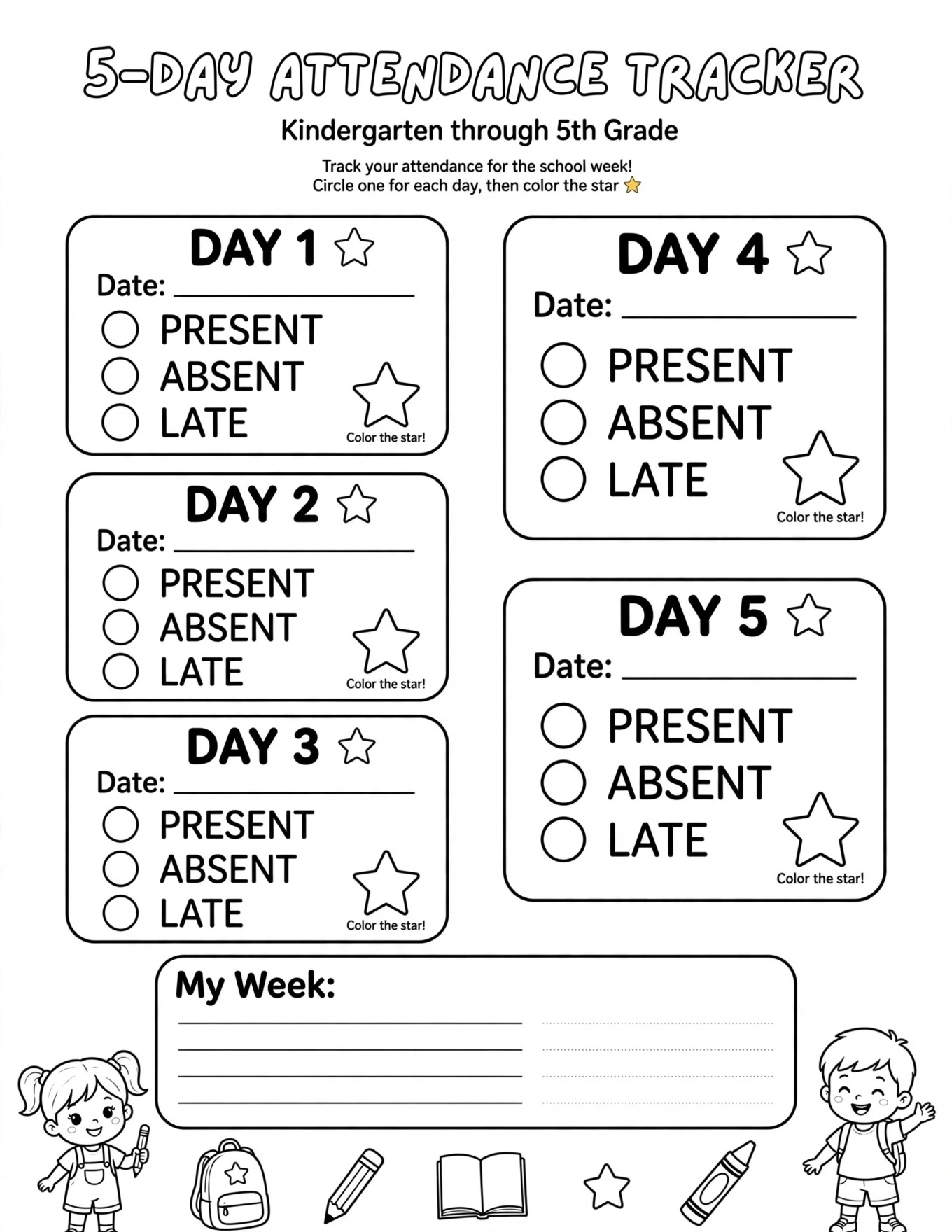 School Calendar For Kids - TUESDAY SCHOOL PLAN
