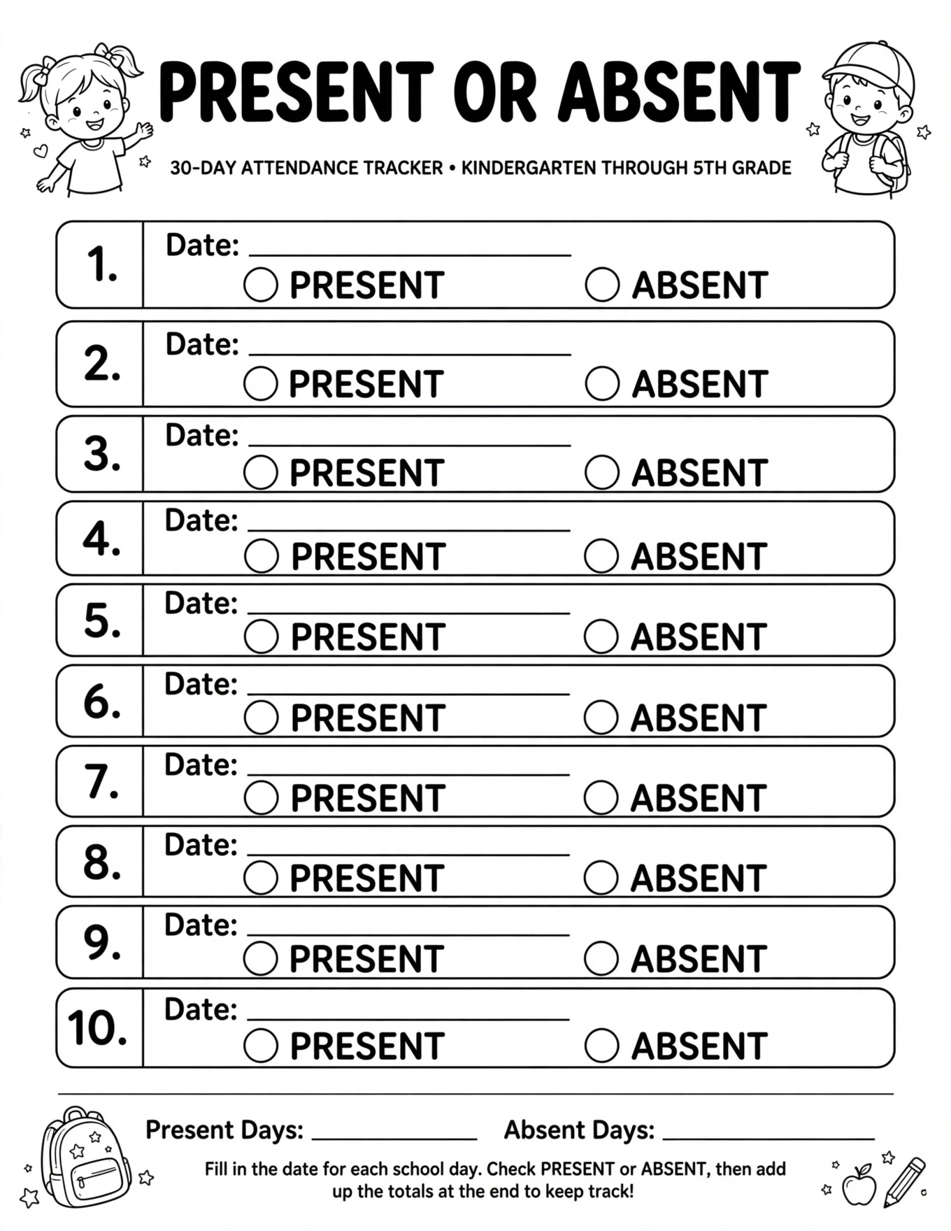School Calendar For Kids - ASSIGNMENT DUE DATES