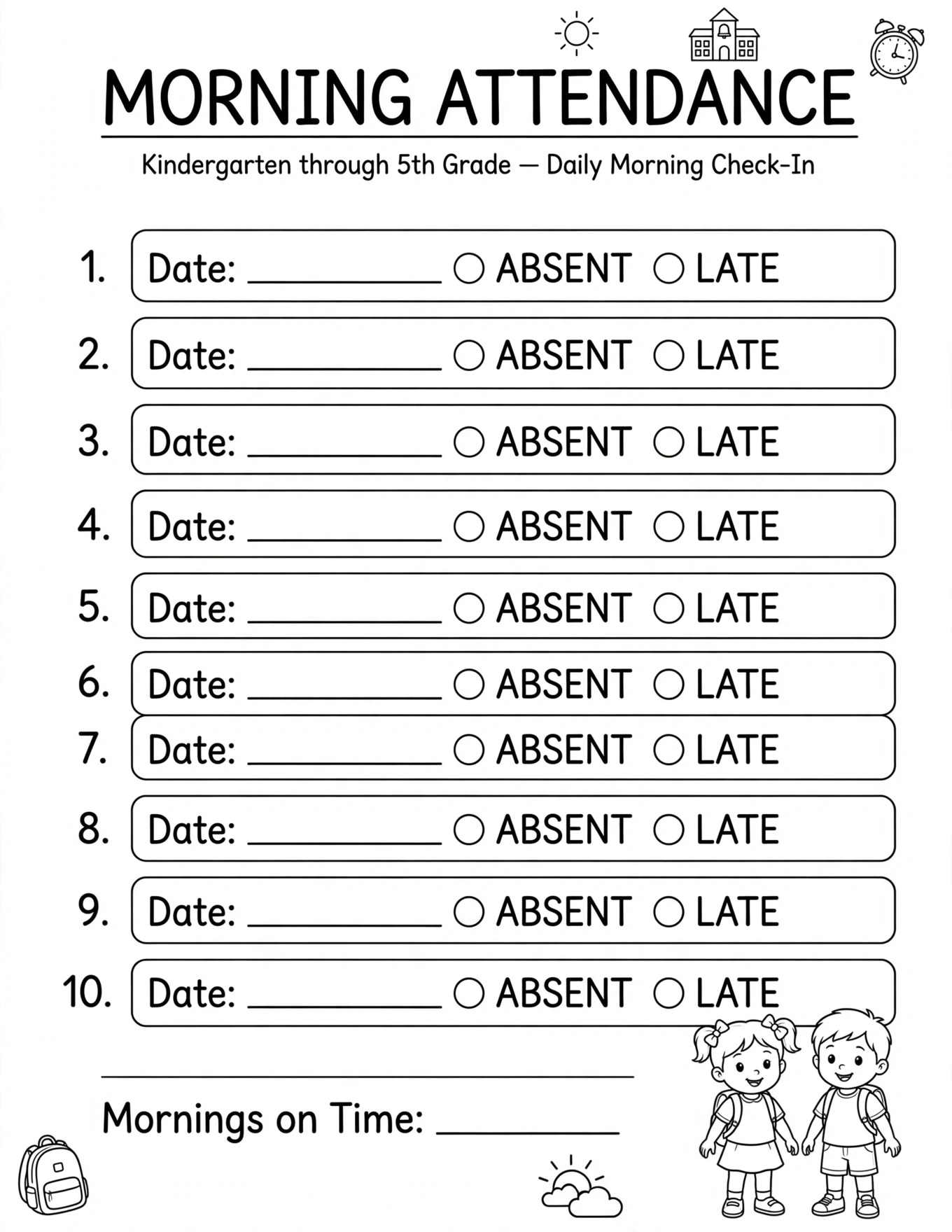 School Calendar For Kids - TEST & QUIZ CALENDAR
