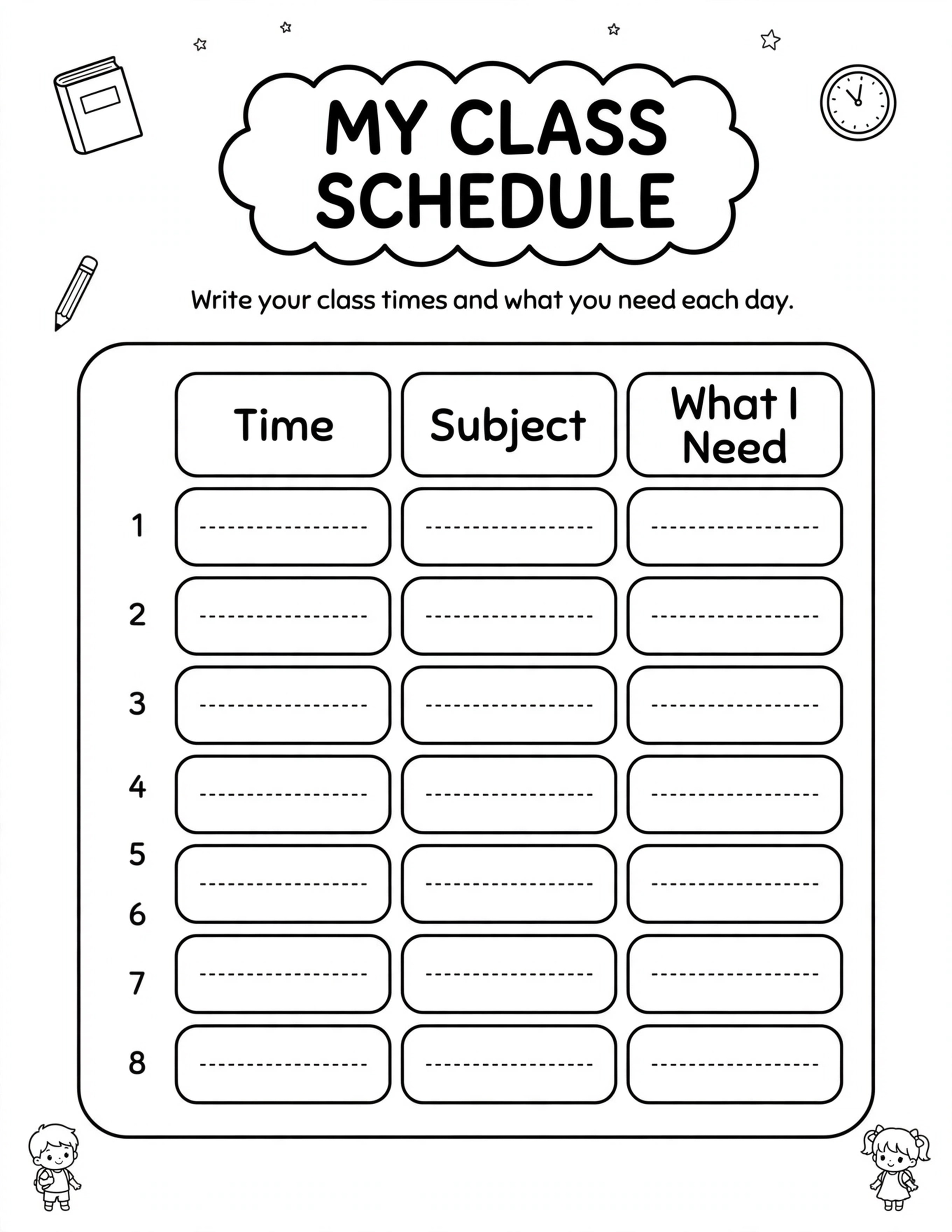 ELEMENTARY STUDENT HOMEWORK PLANNER