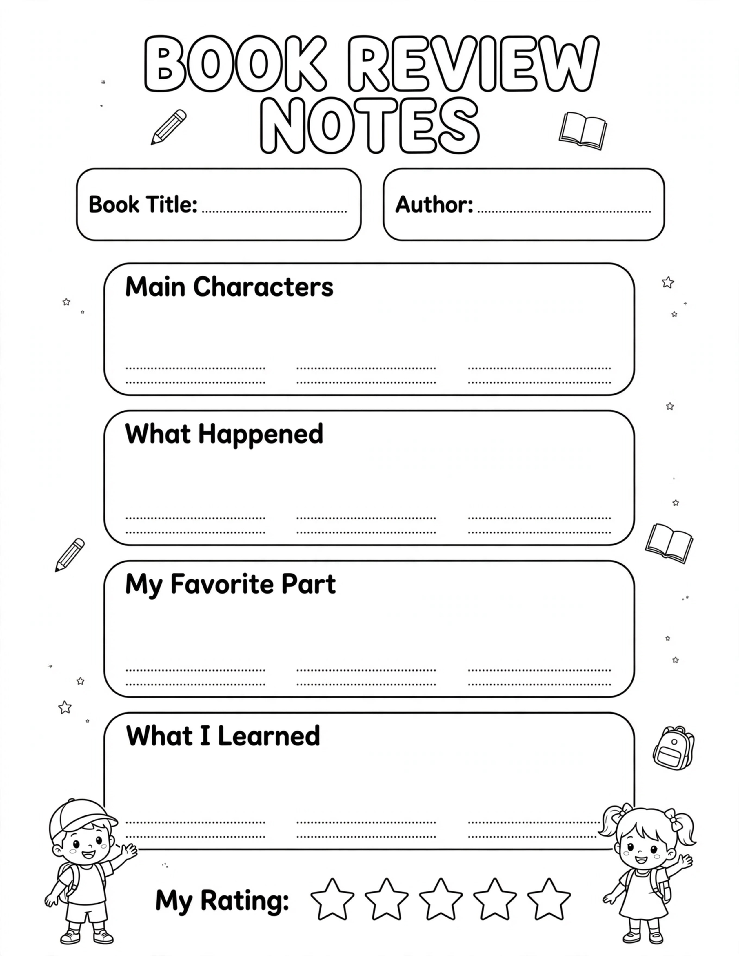 ELEMENTARY STUDENT BOOK REVIEW NOTES