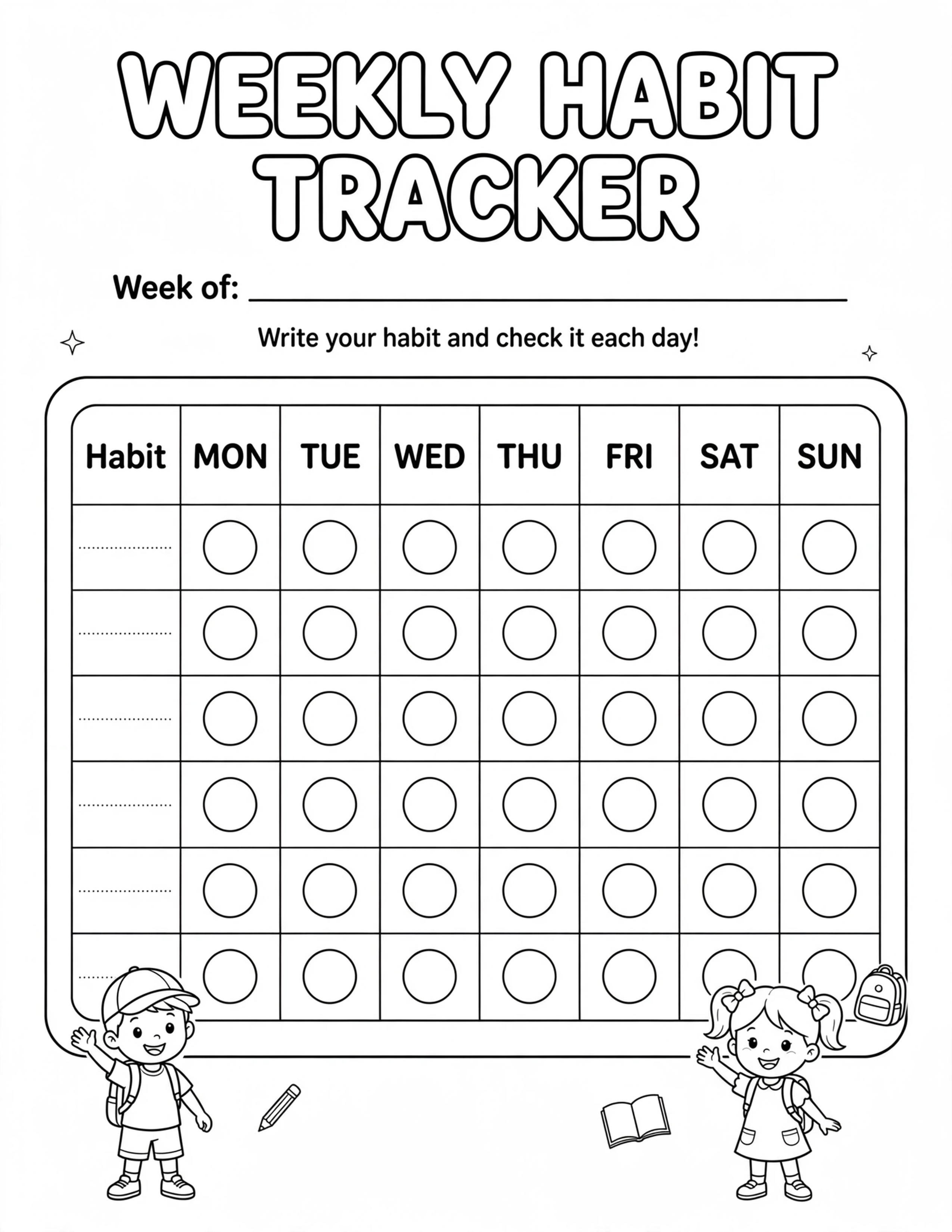ELEMENTARY STUDENT WEEKLY HABIT TRACKER