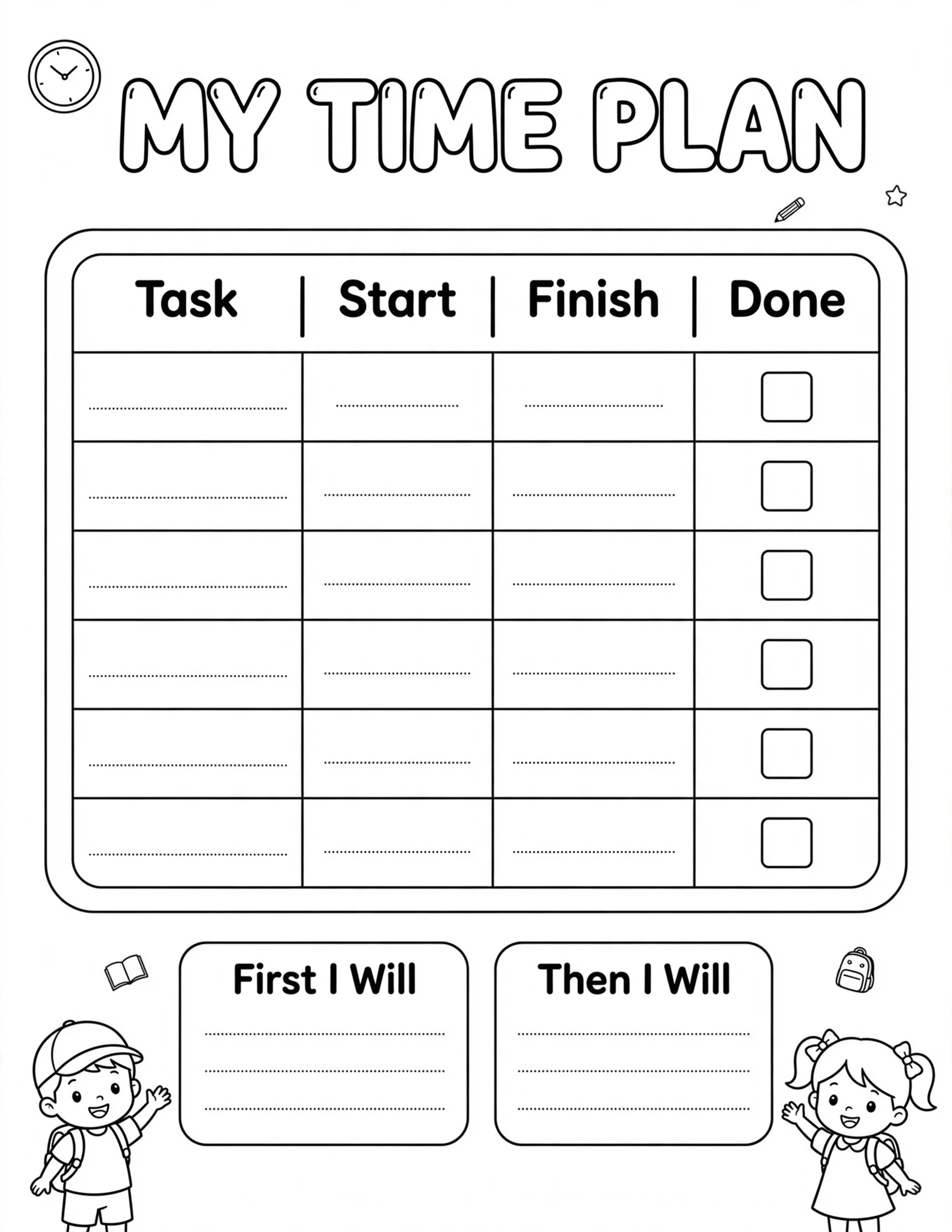 ELEMENTARY STUDENT MY TIME PLAN