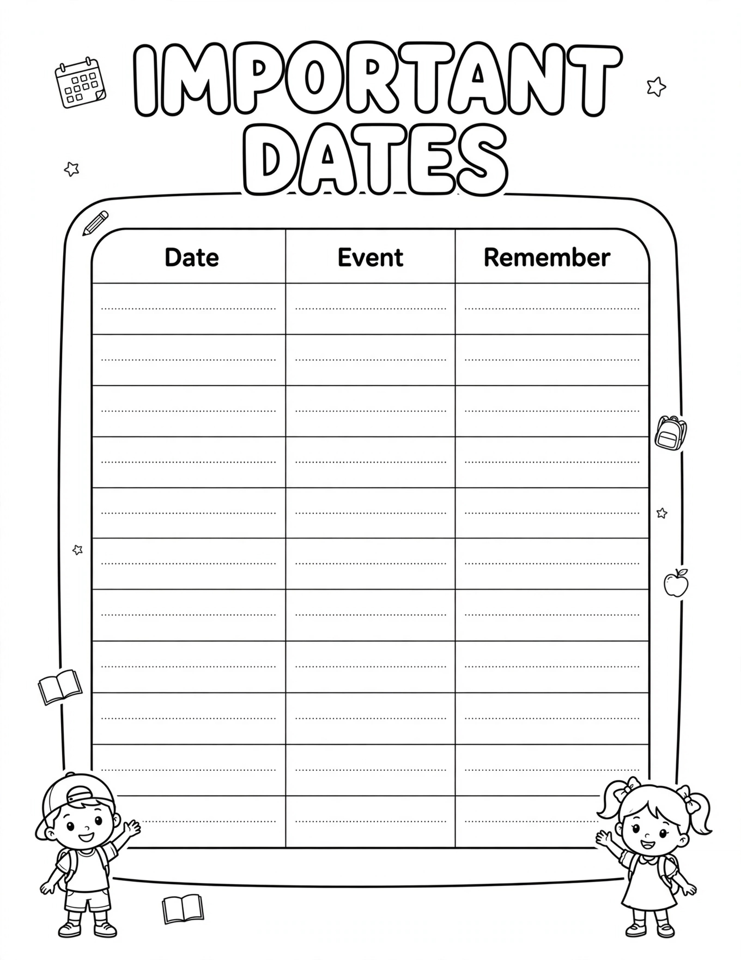 ELEMENTARY STUDENT IMPORTANT DATES