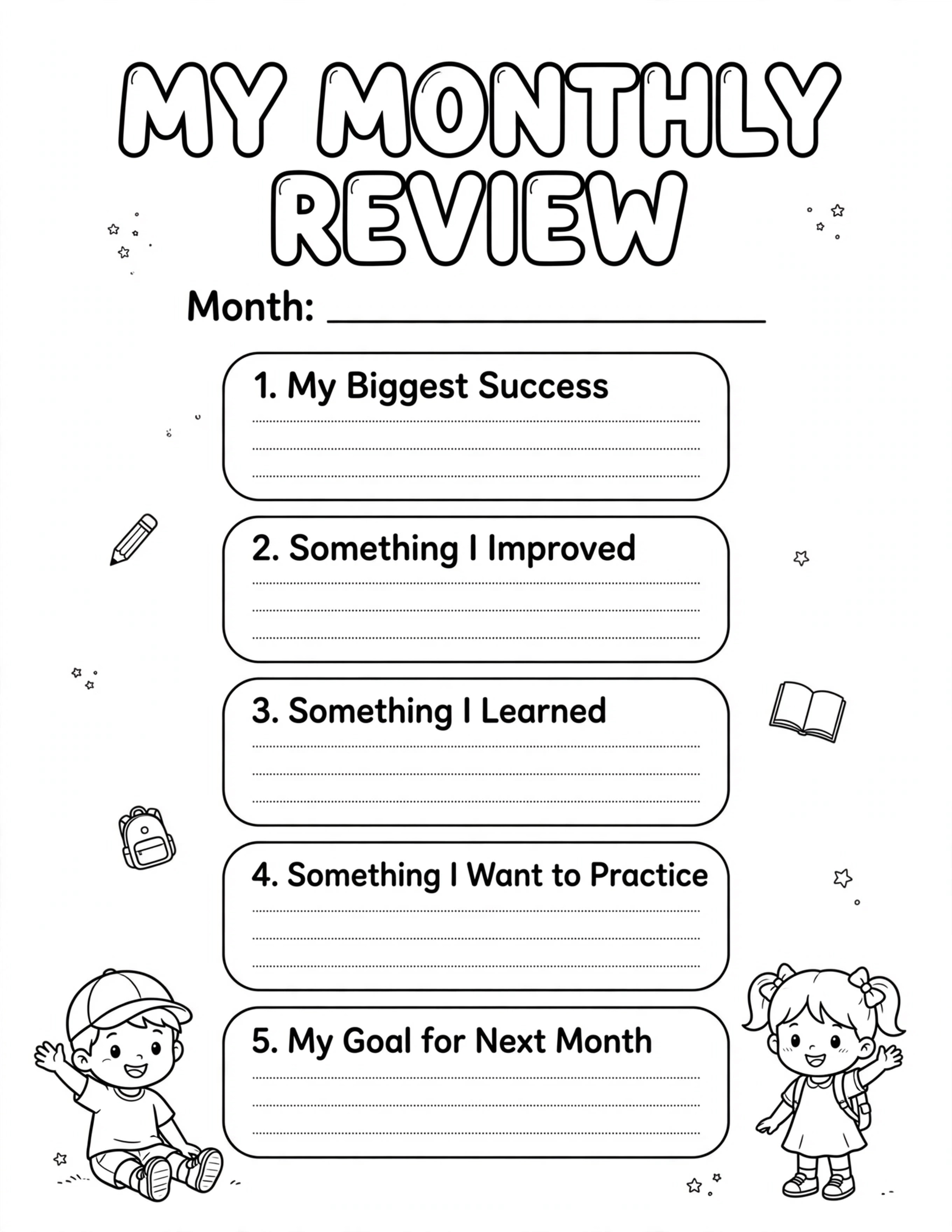 ELEMENTARY STUDENT MY MONTHLY REVIEW