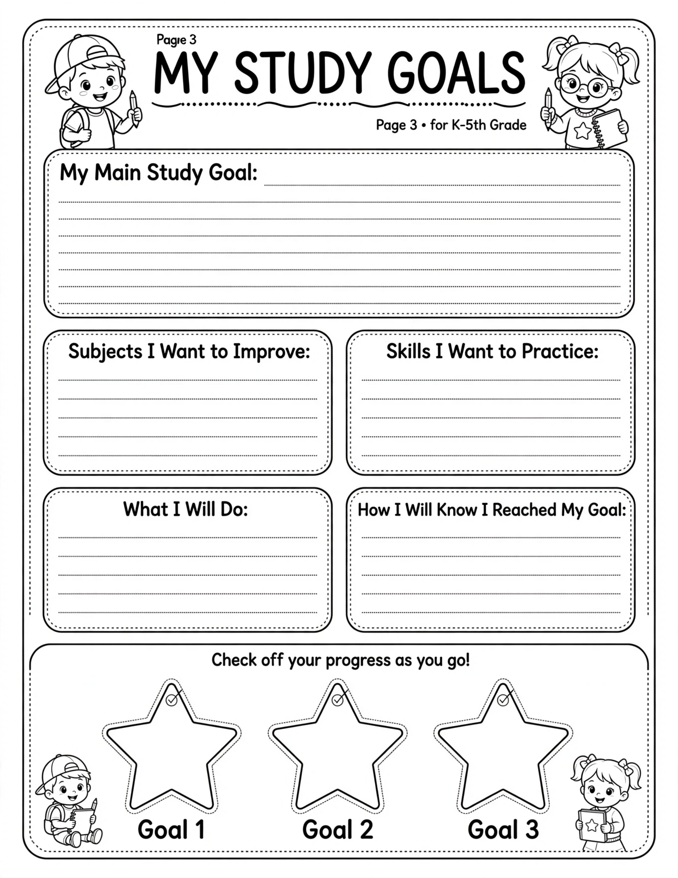 Study Planner For Kids - MY STUDY PLANNER
