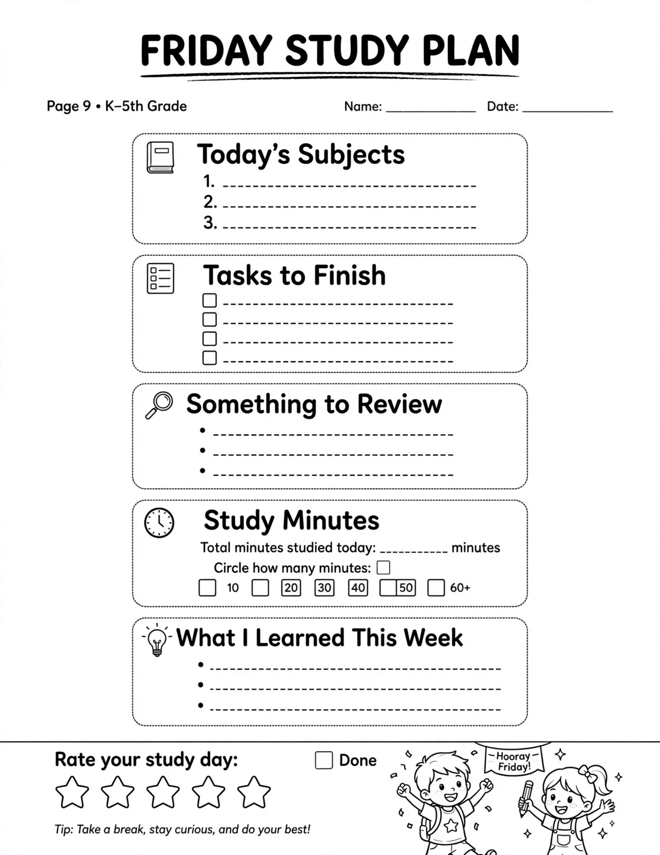 Study Planner For Kids - THIS STUDY PLANNER BELONGS TO