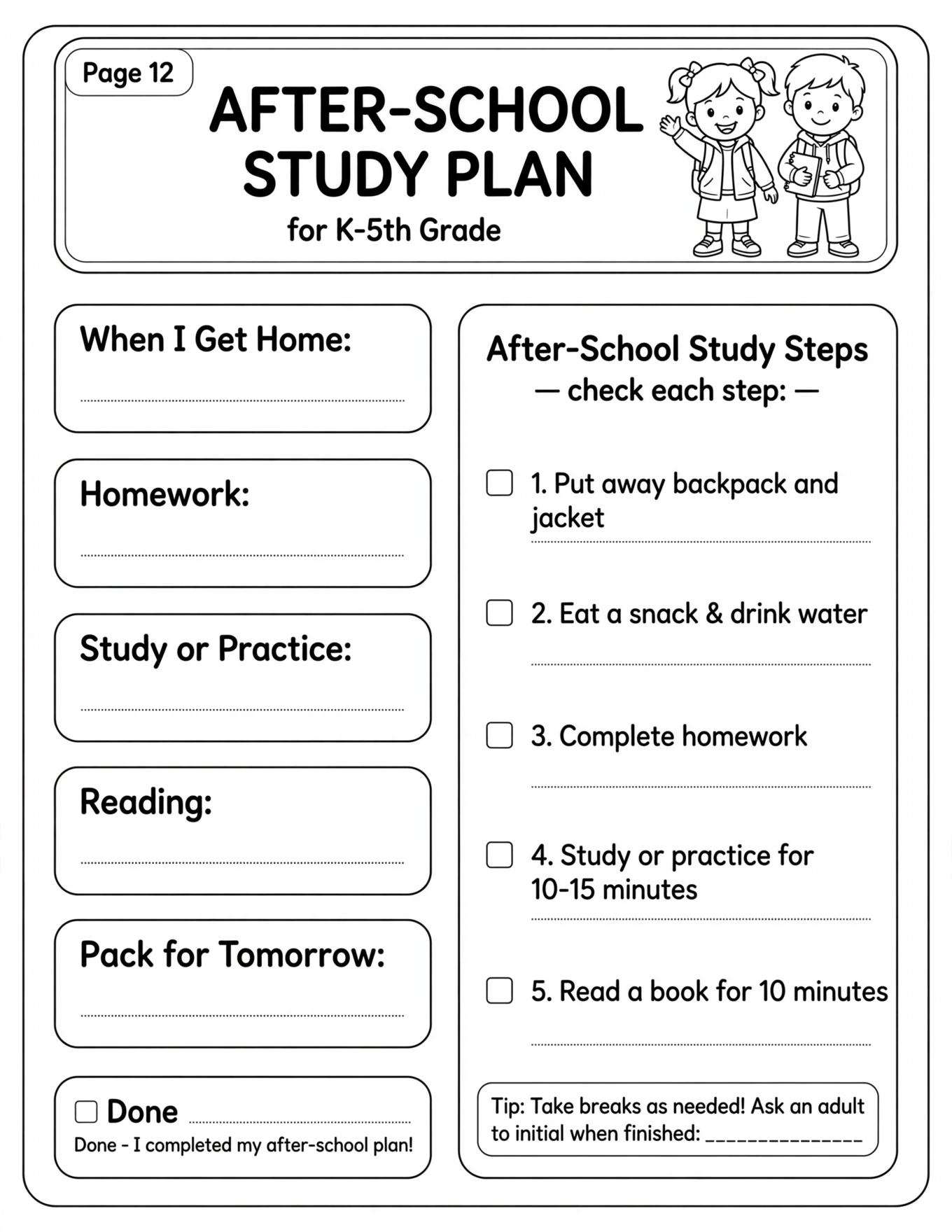 Study Planner For Kids - MY SUBJECTS