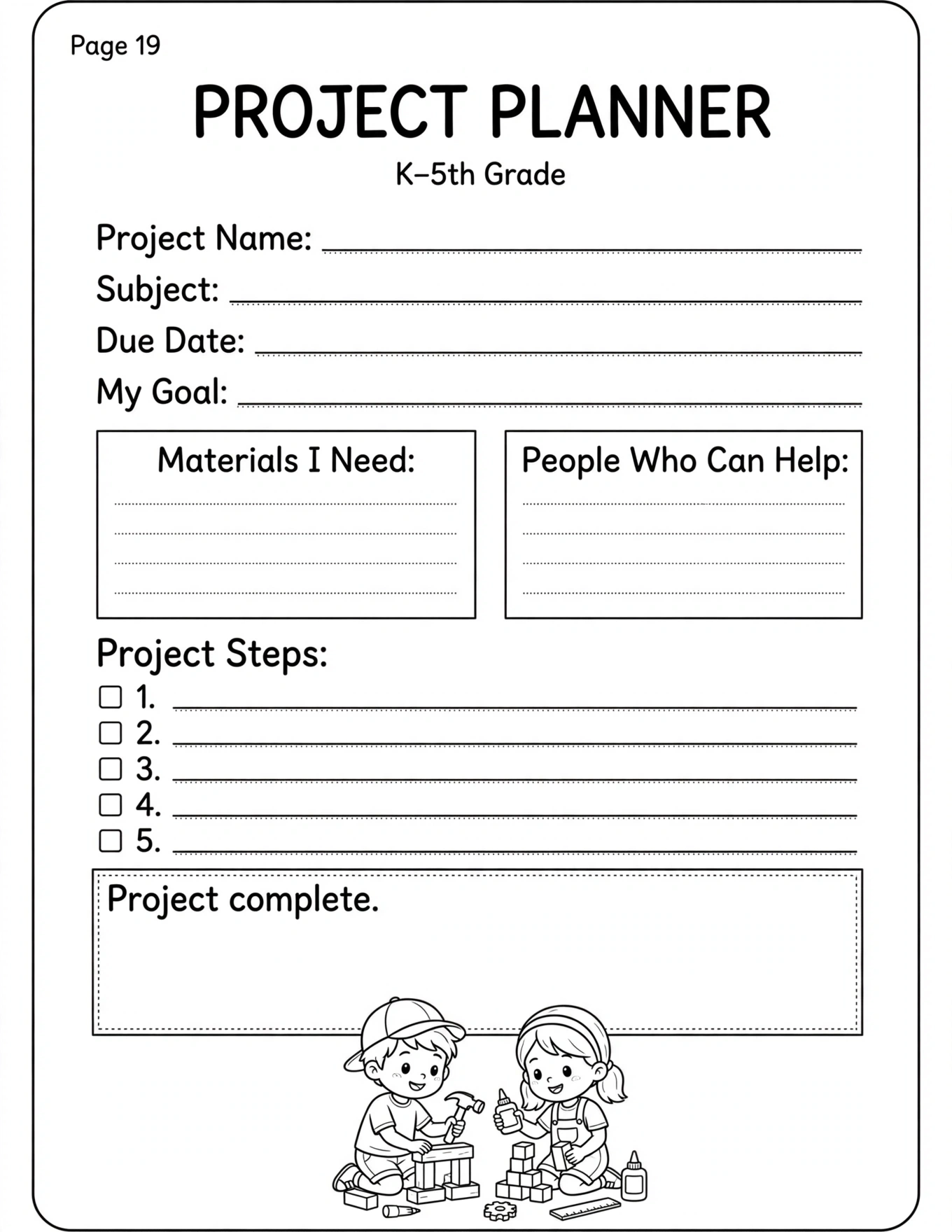 Study Planner For Kids - HOMEWORK PLANNER