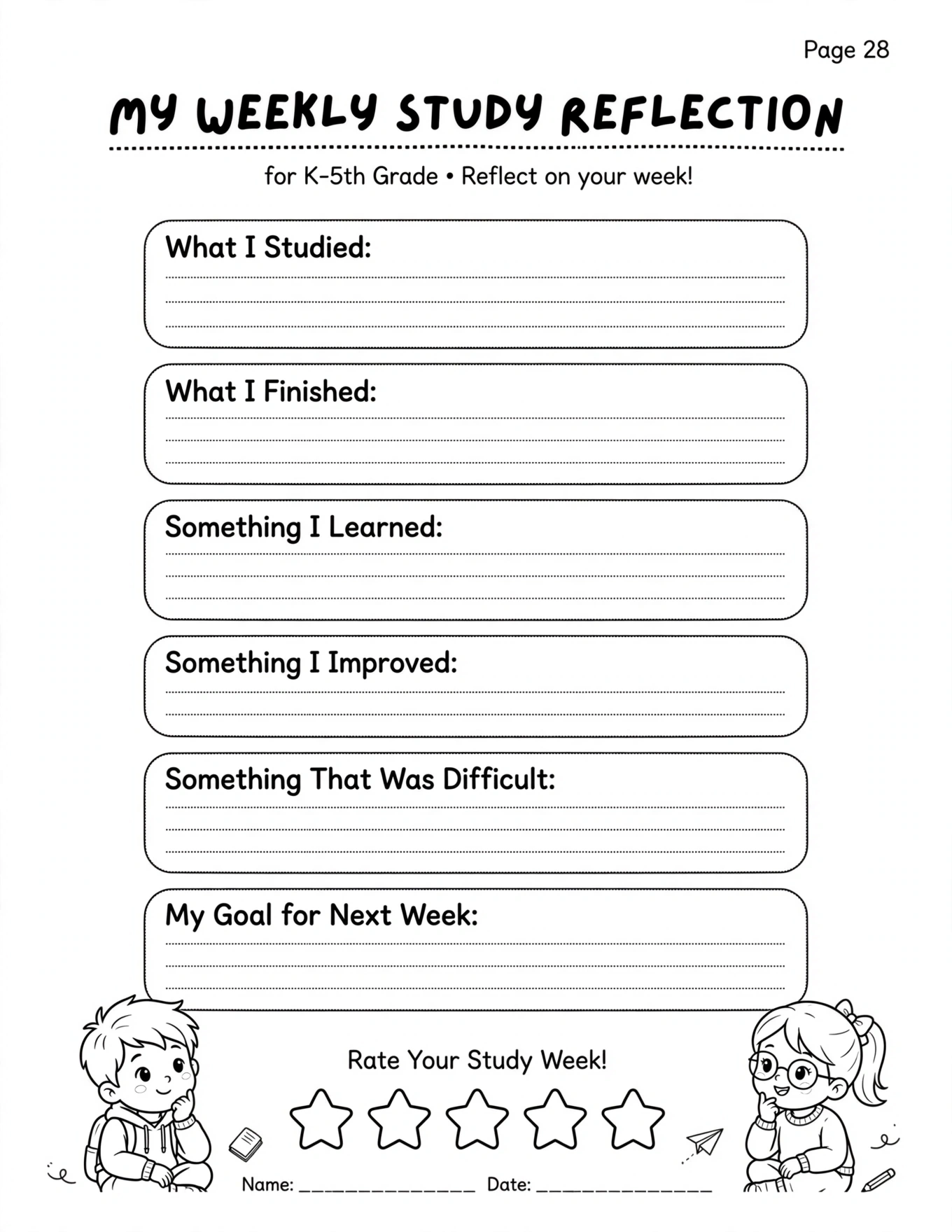 Study Planner For Kids - STUDY TIME TRACKER