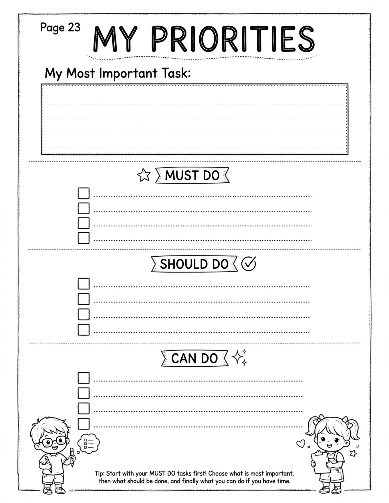 Study Planner For Kids - 30-DAY STUDY CHALLENGE
