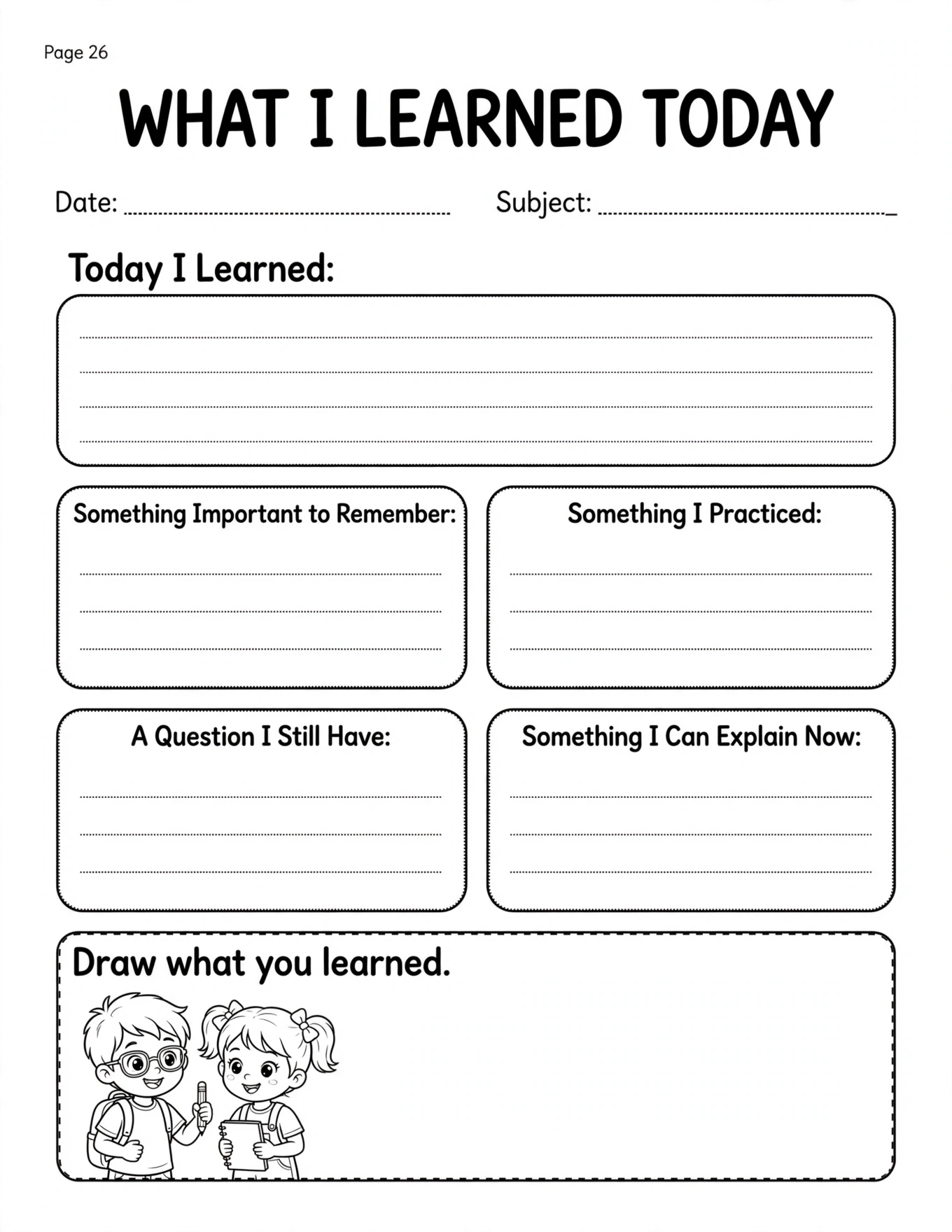 Study Planner For Kids - MY PRIORITIES