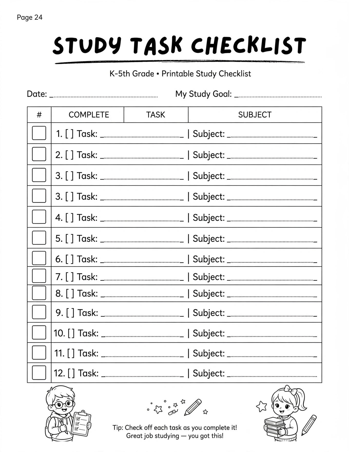 Study Planner For Kids - DESIGN YOUR OWN STUDY PLAN