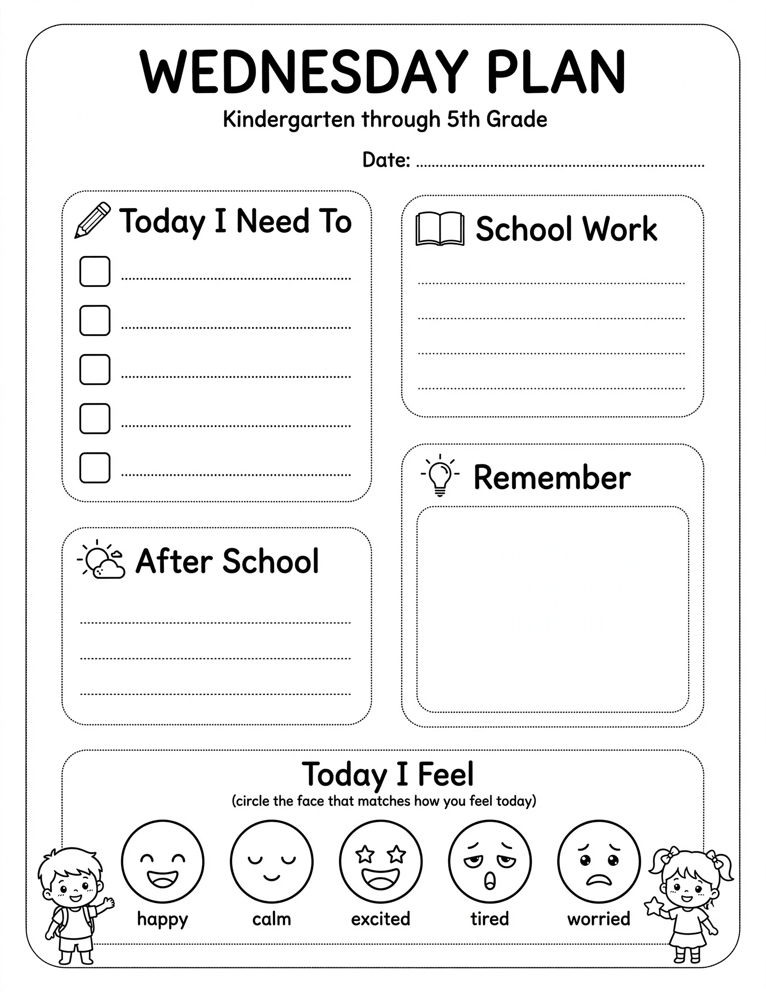 Weekly Planner For Kids - MY WEEKLY SCHEDULE