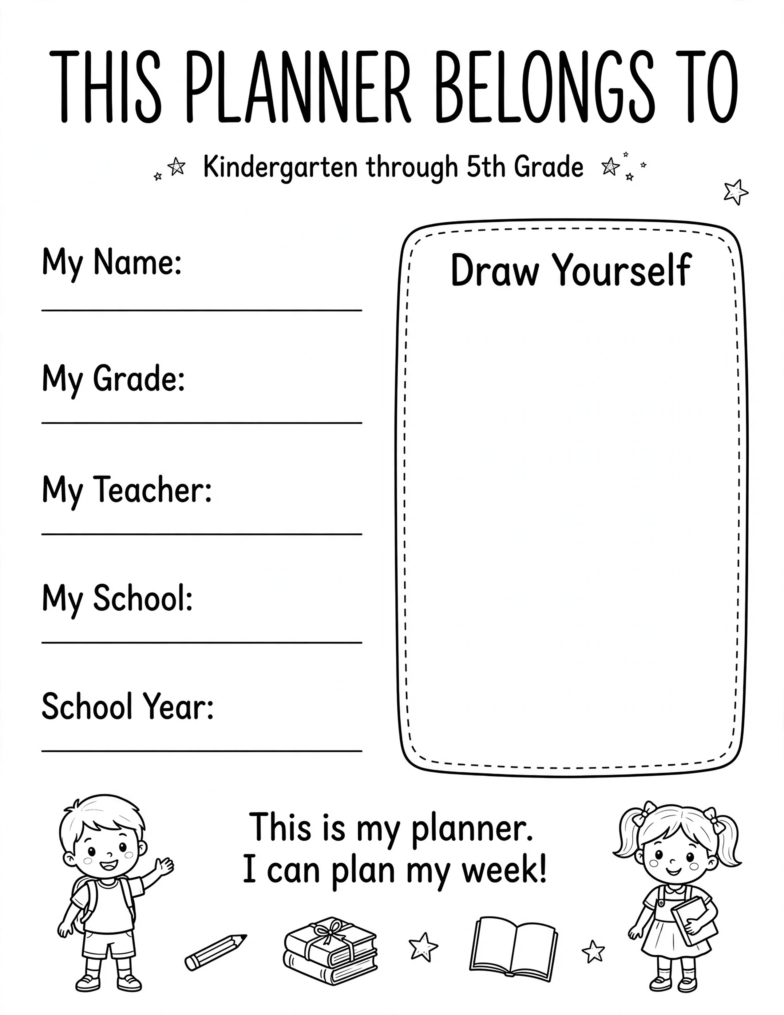Weekly Planner For Kids - TUESDAY PLAN