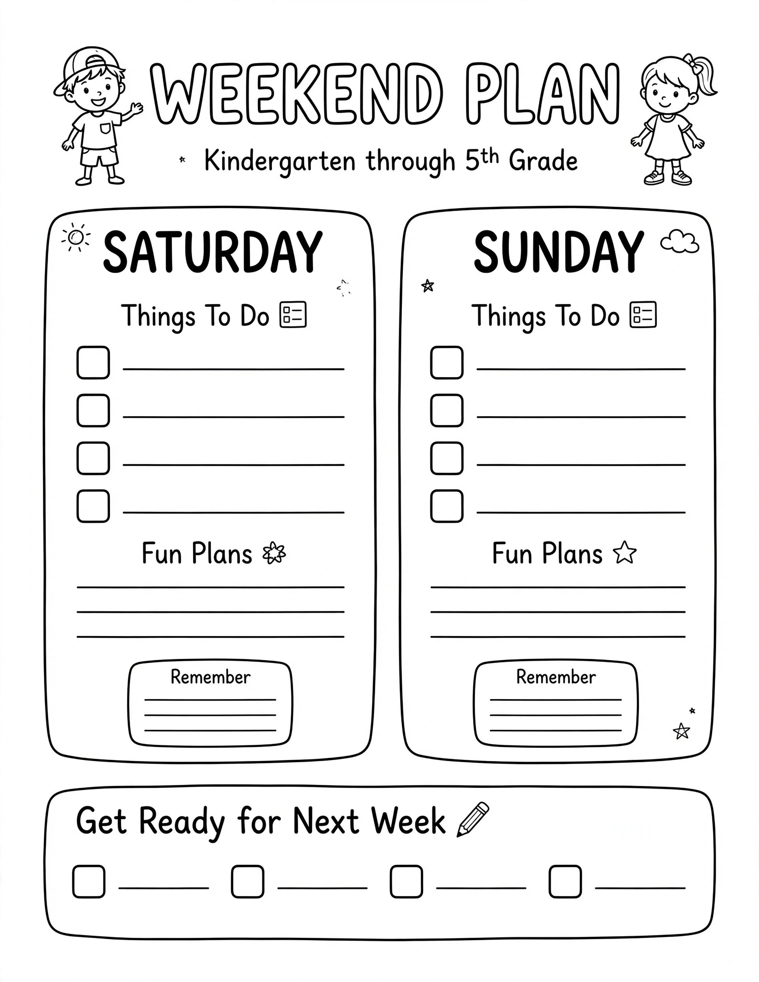 Weekly Planner For Kids - MY WEEKLY TO-DO LIST