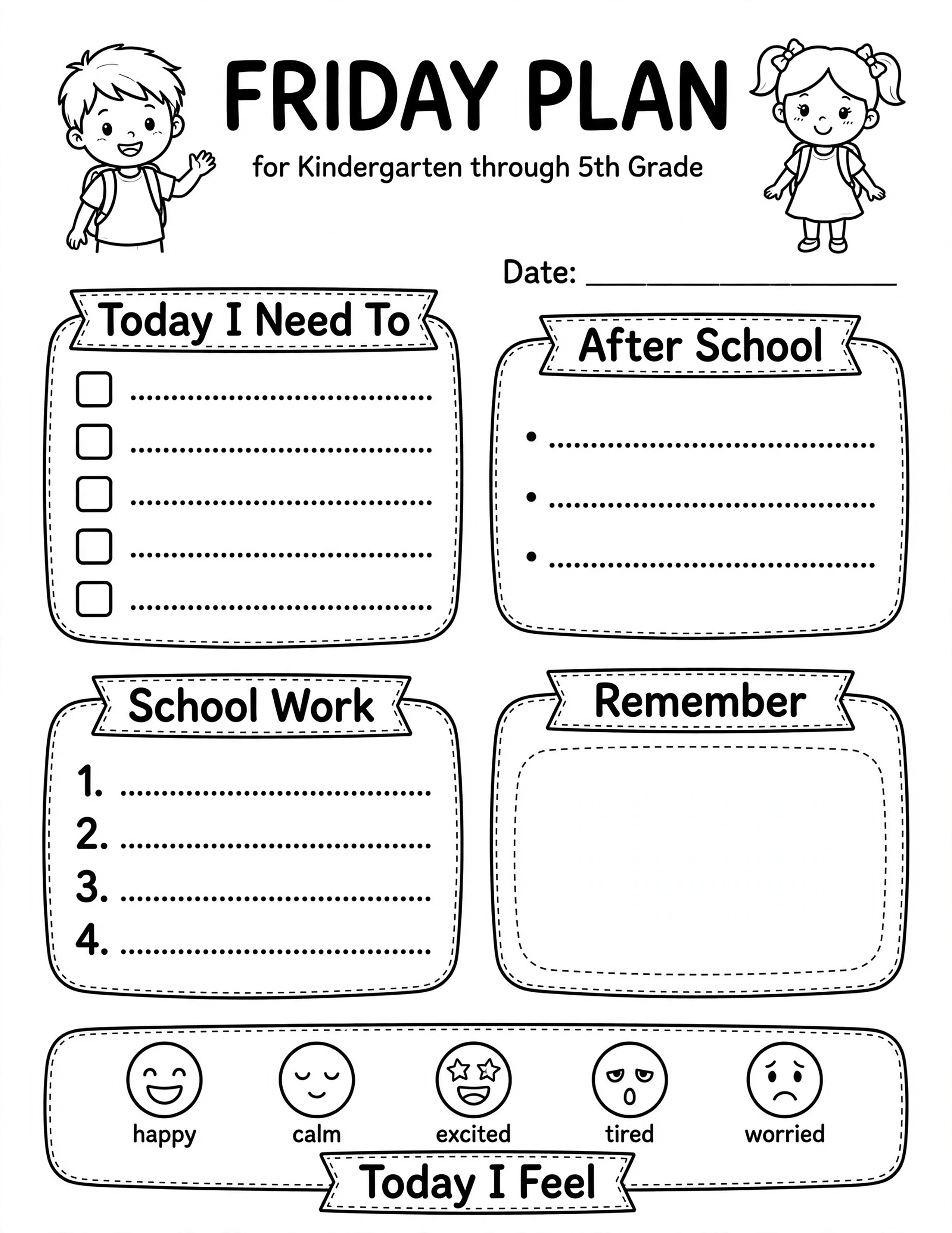 Weekly Planner For Kids - ASSIGNMENT TRACKER