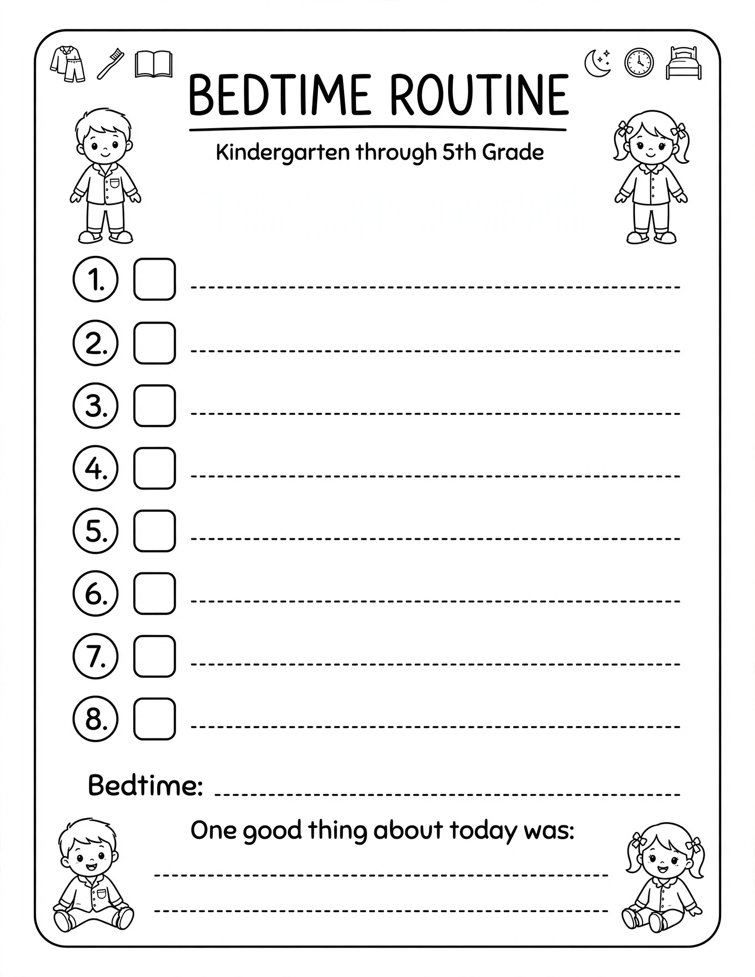 Weekly Planner For Kids - AFTER SCHOOL ROUTINE