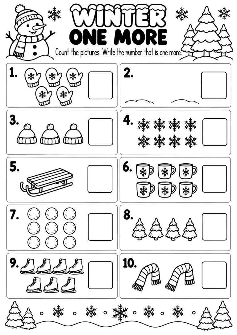 WINTER ONE MORE for Pre-K, Kindergarten, 1st Grade
